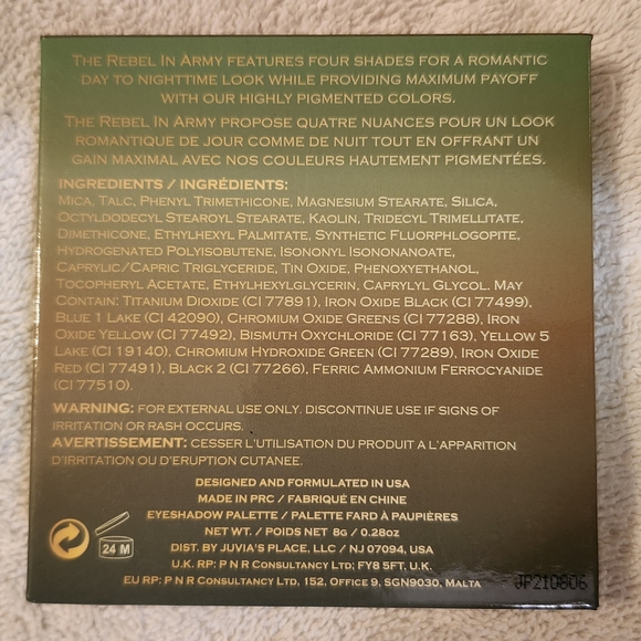 Like New Juvia's Place "The Rebel Army" 4 Pan Eyeshadow Palette - Picture 4 of 4